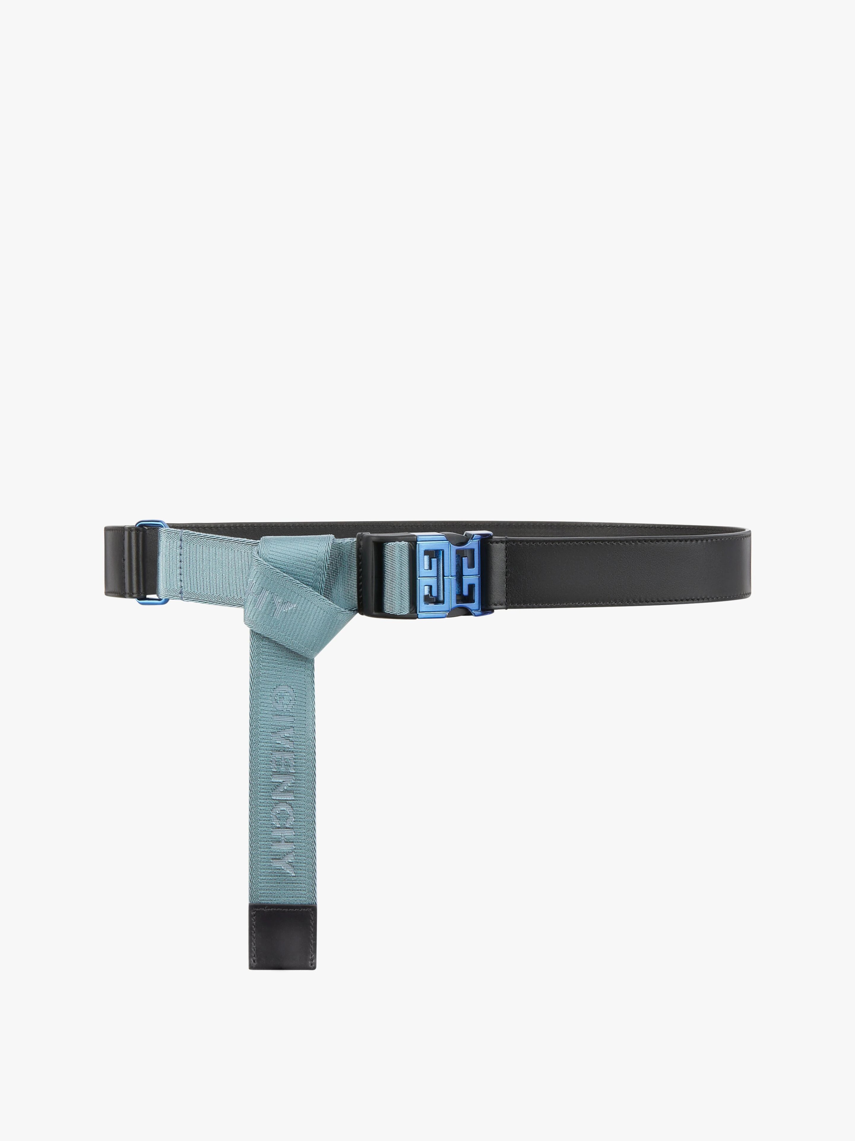 GIVENCHY 4G BELT IN LEATHER AND CANVAS - 1