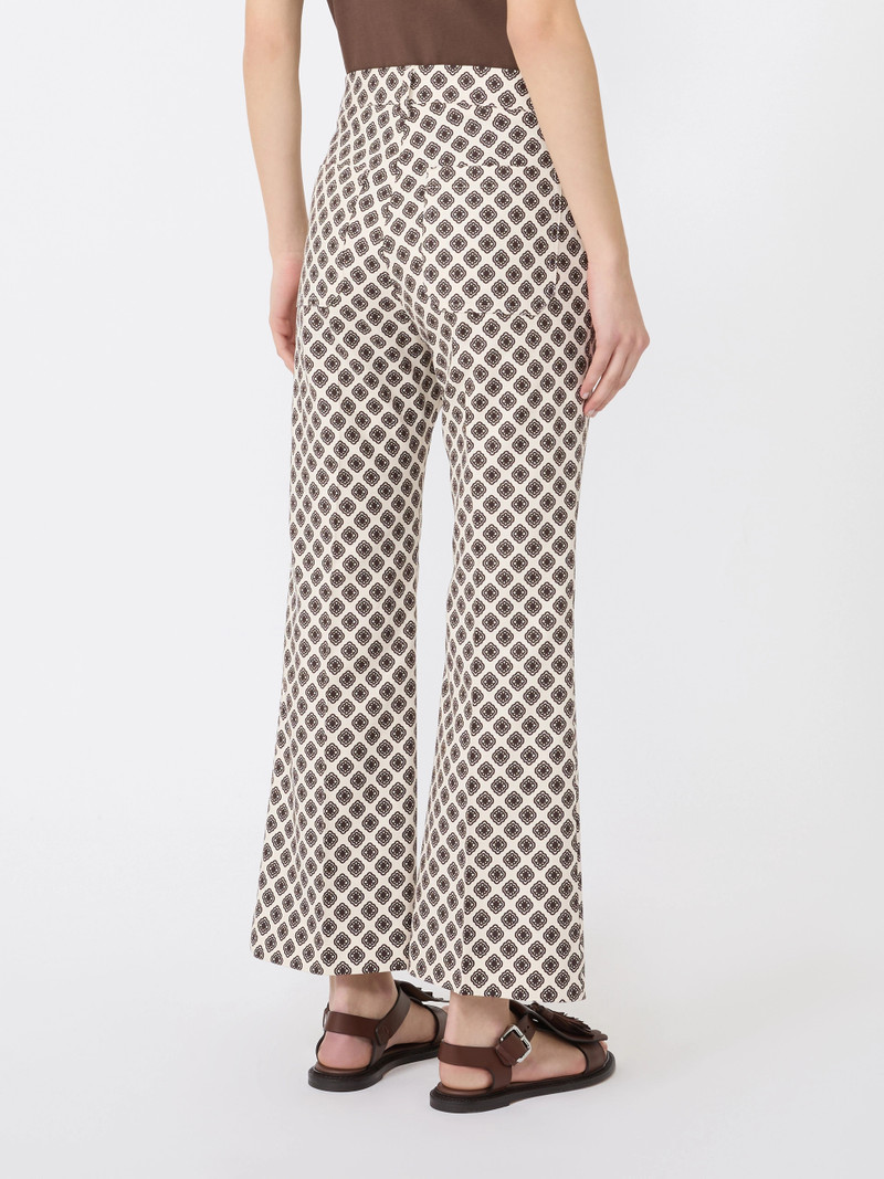 ONDE Printed basketweave cotton trousers - IVORY 4
