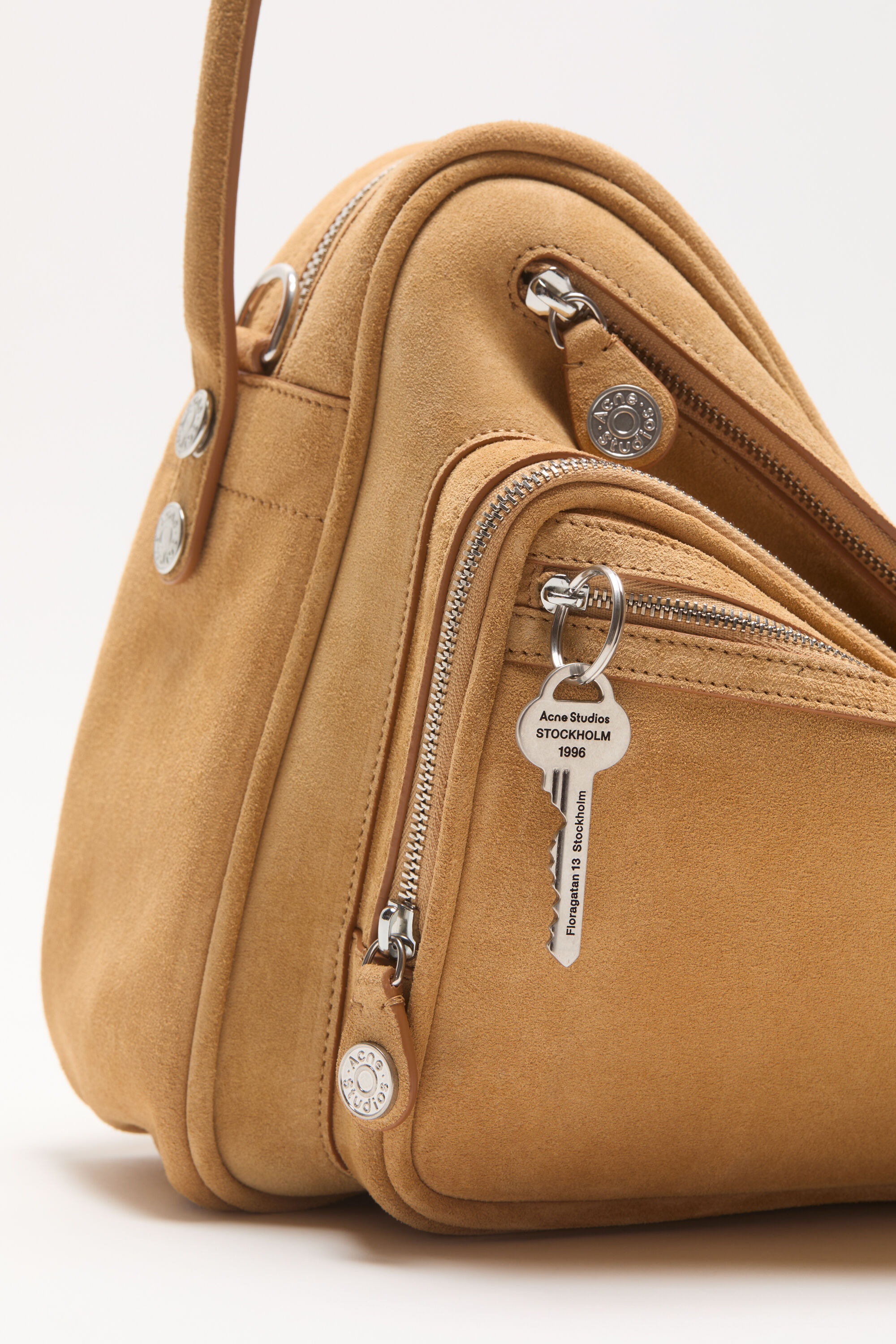 Camero Camera Suede Shoulder Bag - Sesame beige - 2