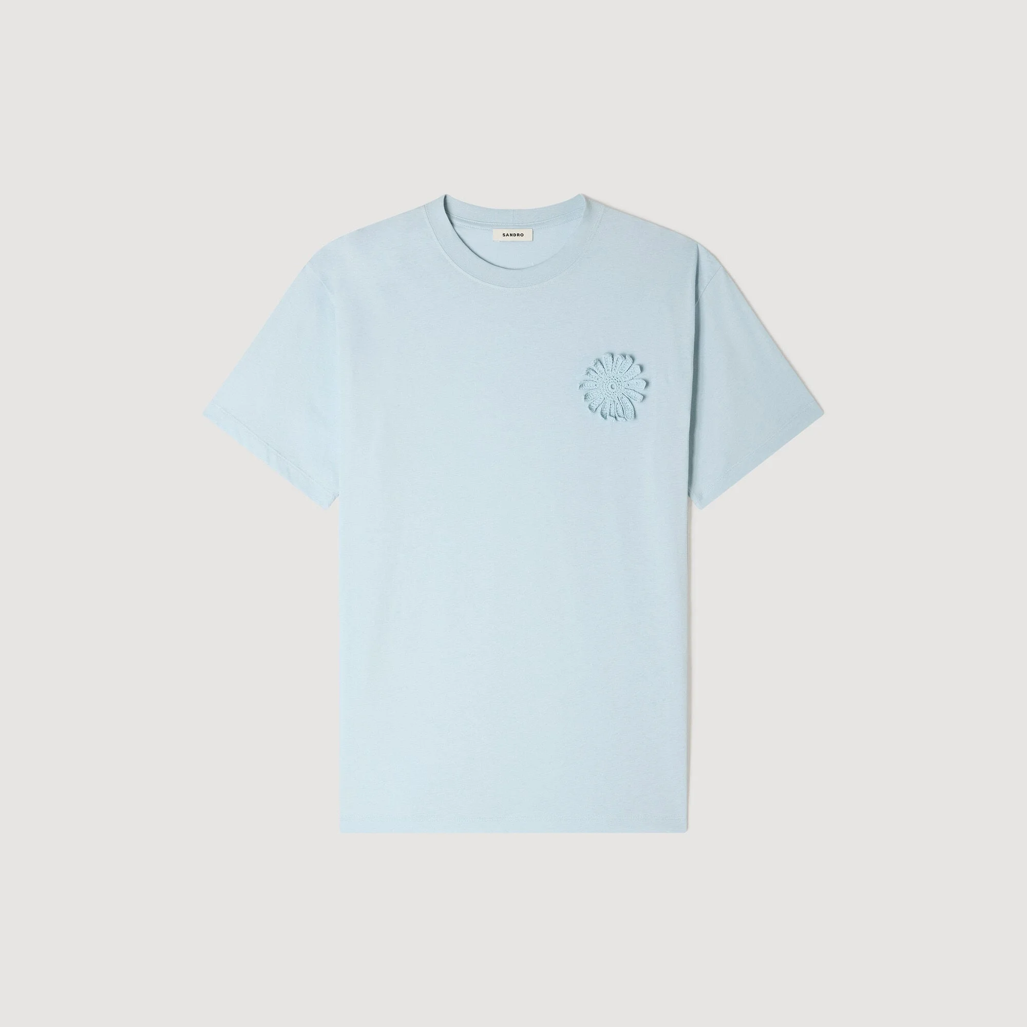 COTTON CROCHET FLOWER T-SHIRT - 1