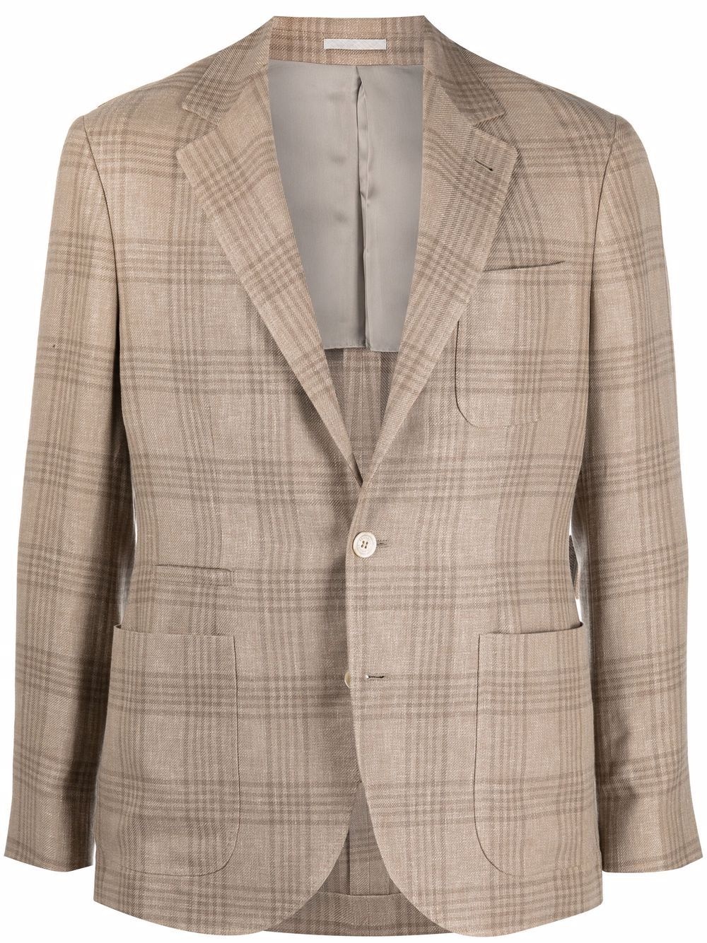 check-print single-breasted blazer - 1