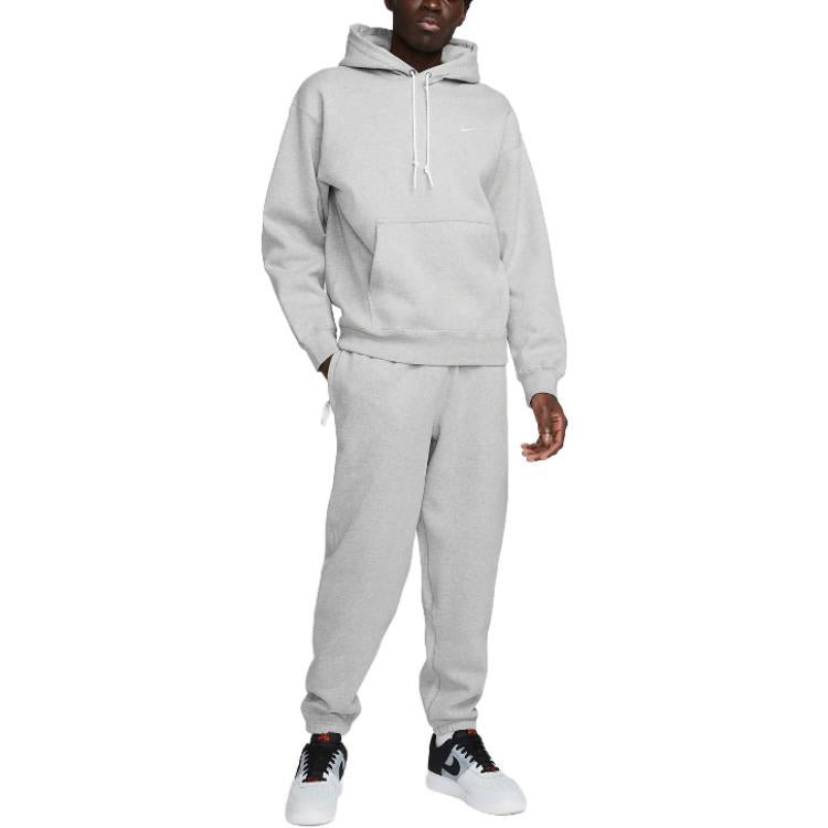 Nike Solo Swoosh Fleece Pullover Hoodie 'Grey' DX1355-063 - 3