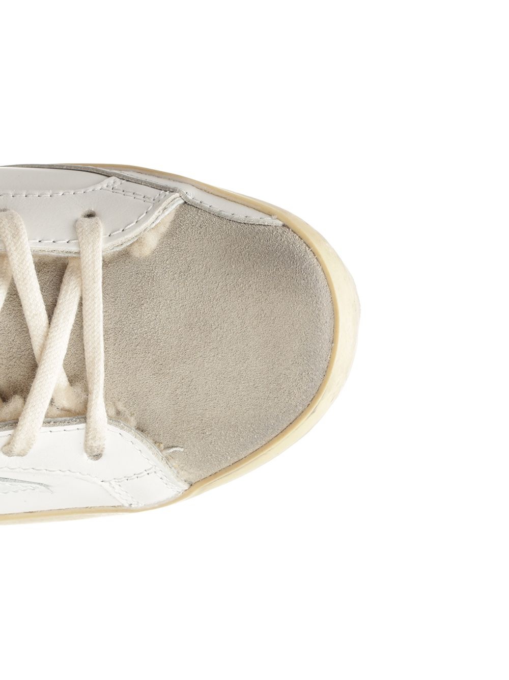 Super-Star Sabot Leather Upper Suede Toe Shiny Leather Star Shearling Lining Sneakers White - 4