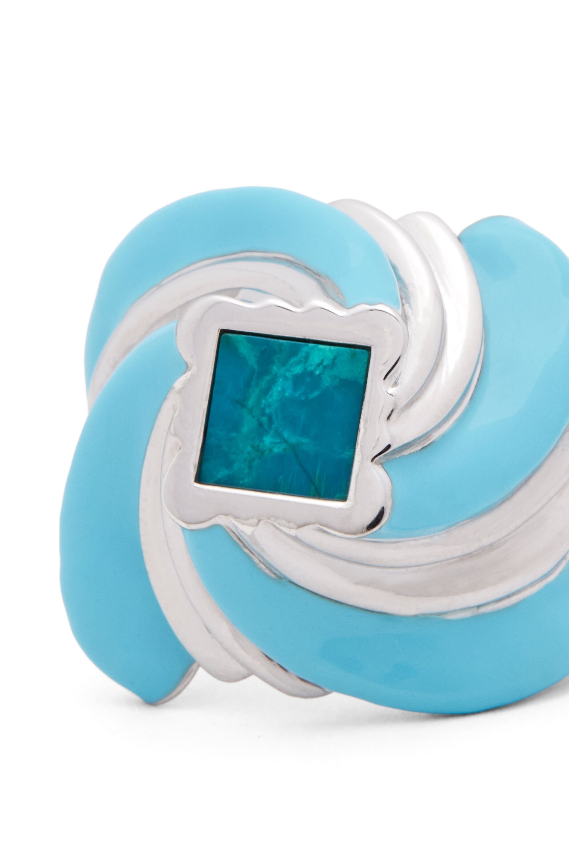 Twisted Anagram ring in sterling silver and enamel - 5