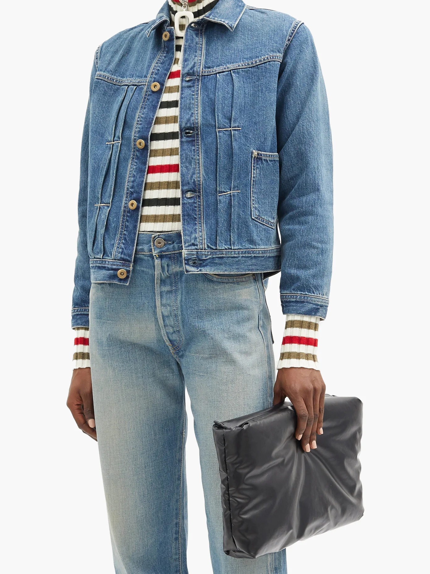 Pleated denim jacket - 2