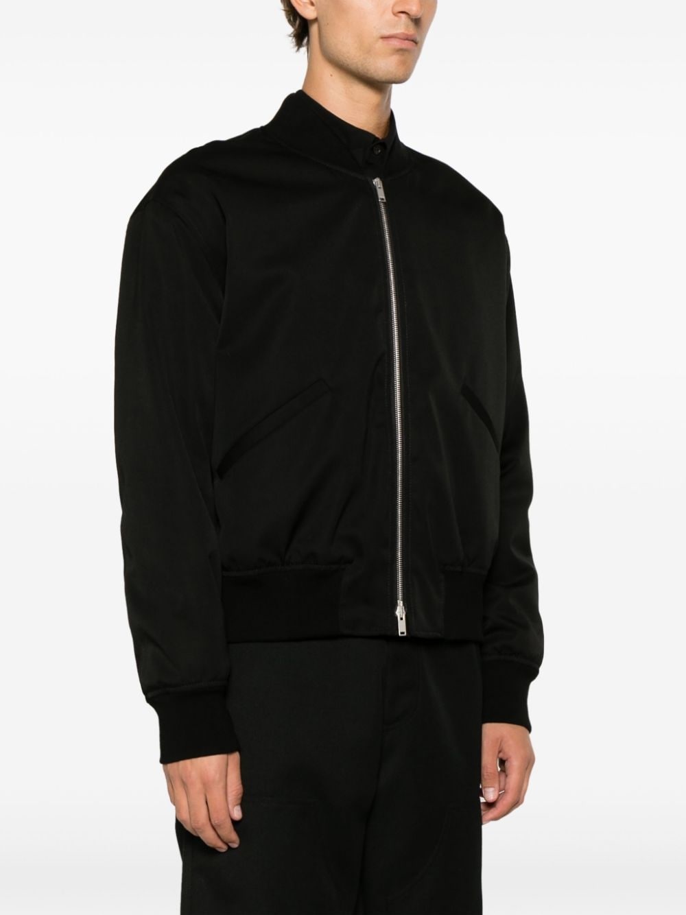 zip-up wool bomber jacket - 3