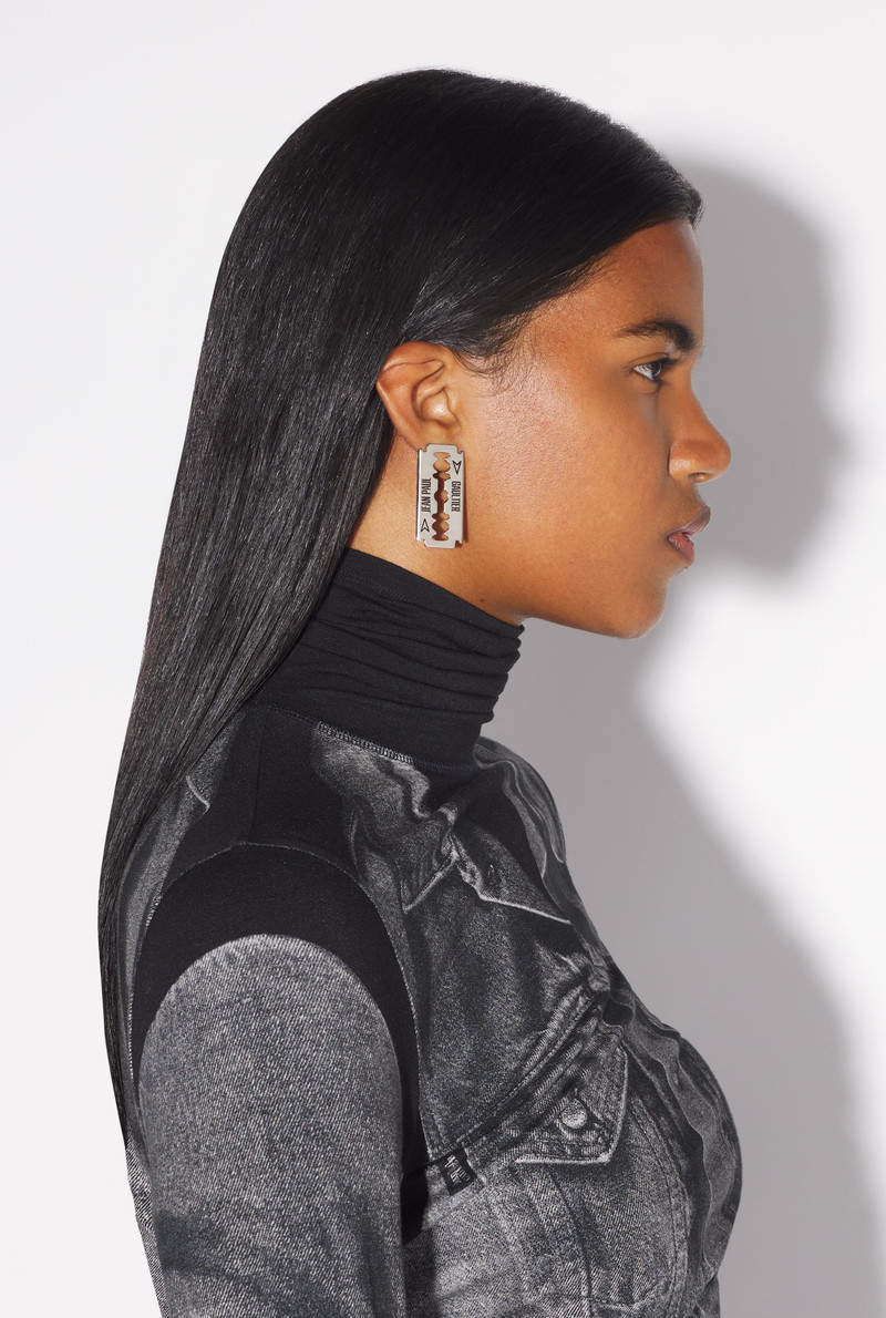 Jean Paul Gaultier THE SILVER-TONE RAZOR BLADE EARRING outlook