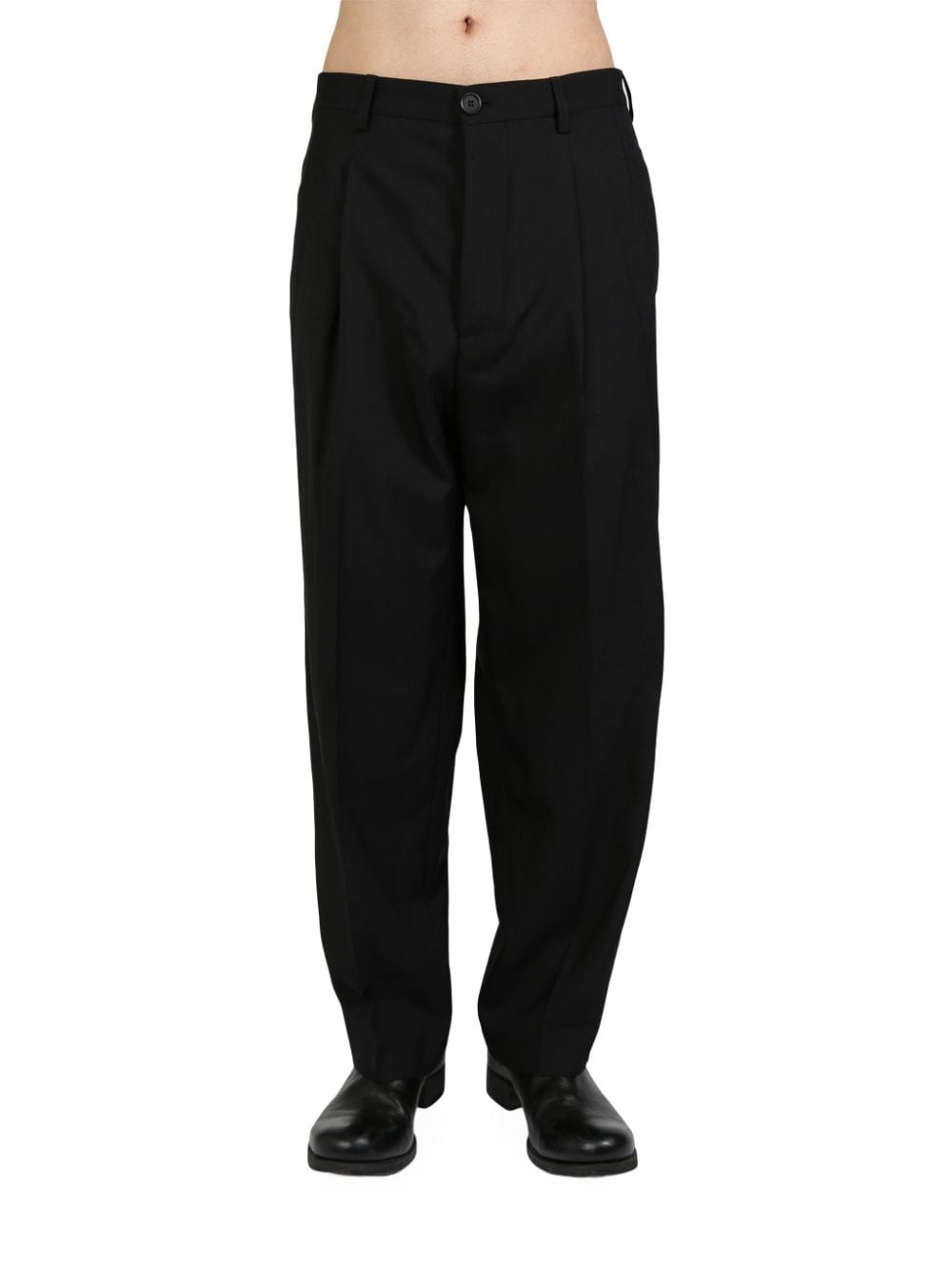 wool straight-leg trousers - 1