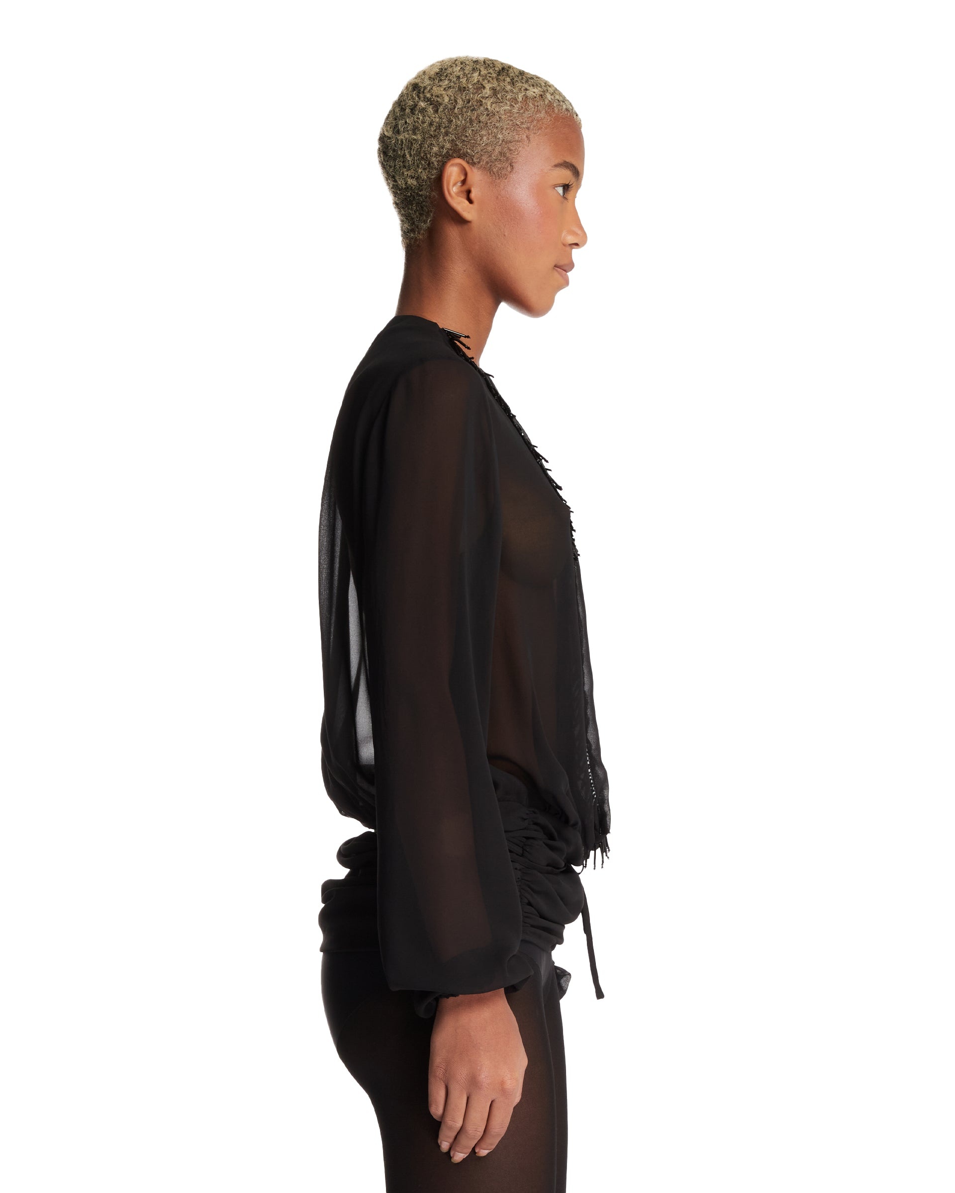 Black Georgette Blouse - 5