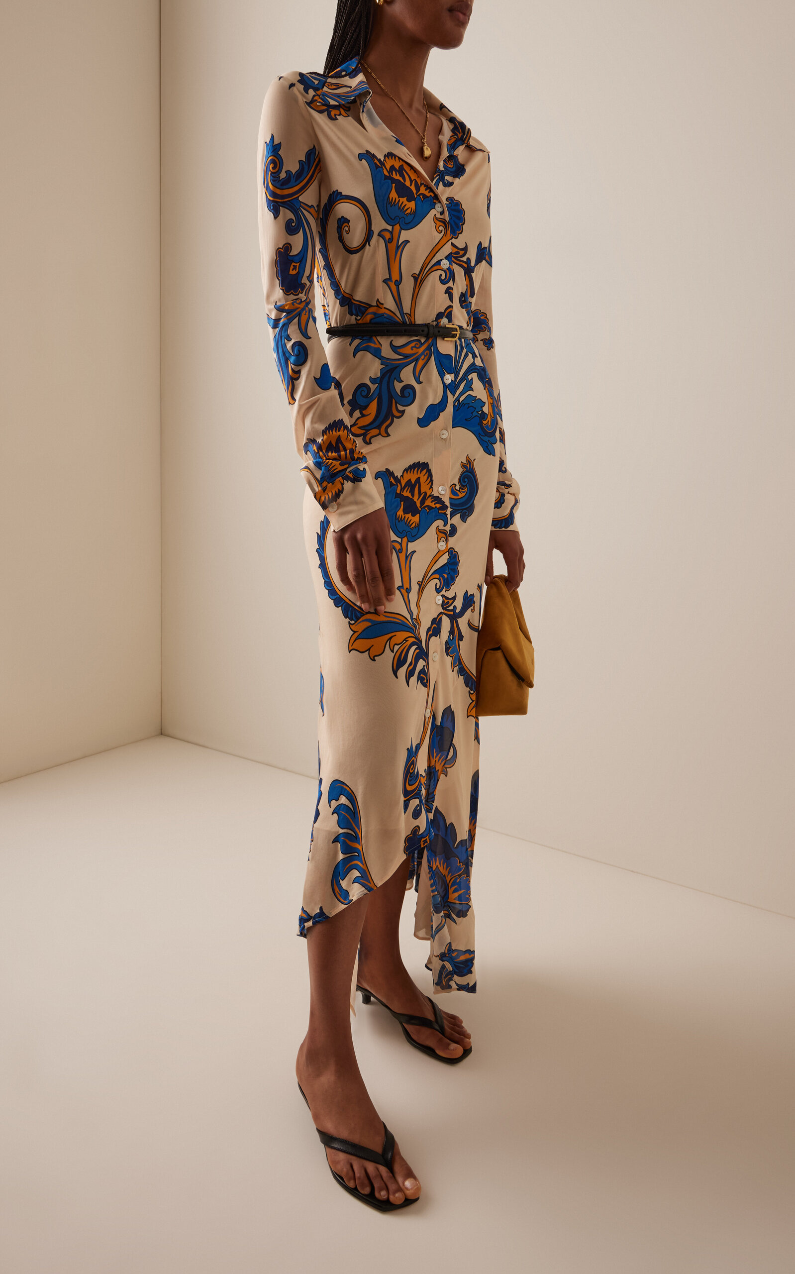 Sheer Jersey Maxi Shirt Dress multi - 2