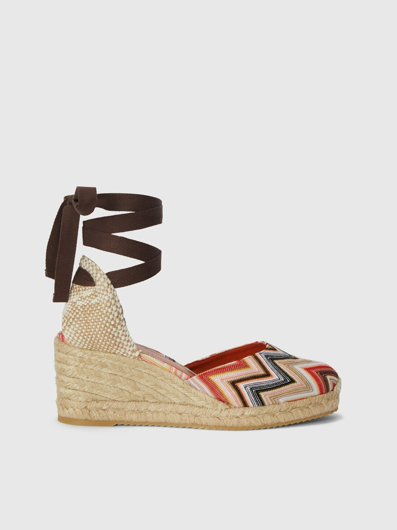 Zig zag pattern espadrilles with medium wedge - 1