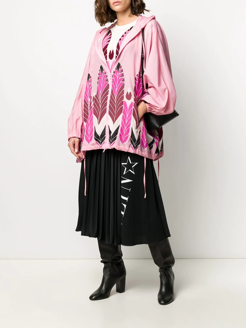 feather printed raincoat - 2