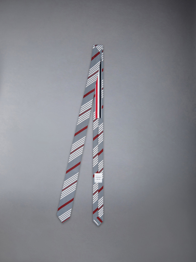 Thom Browne JACQUARD 4-BAR SILK COTTON TIE outlook