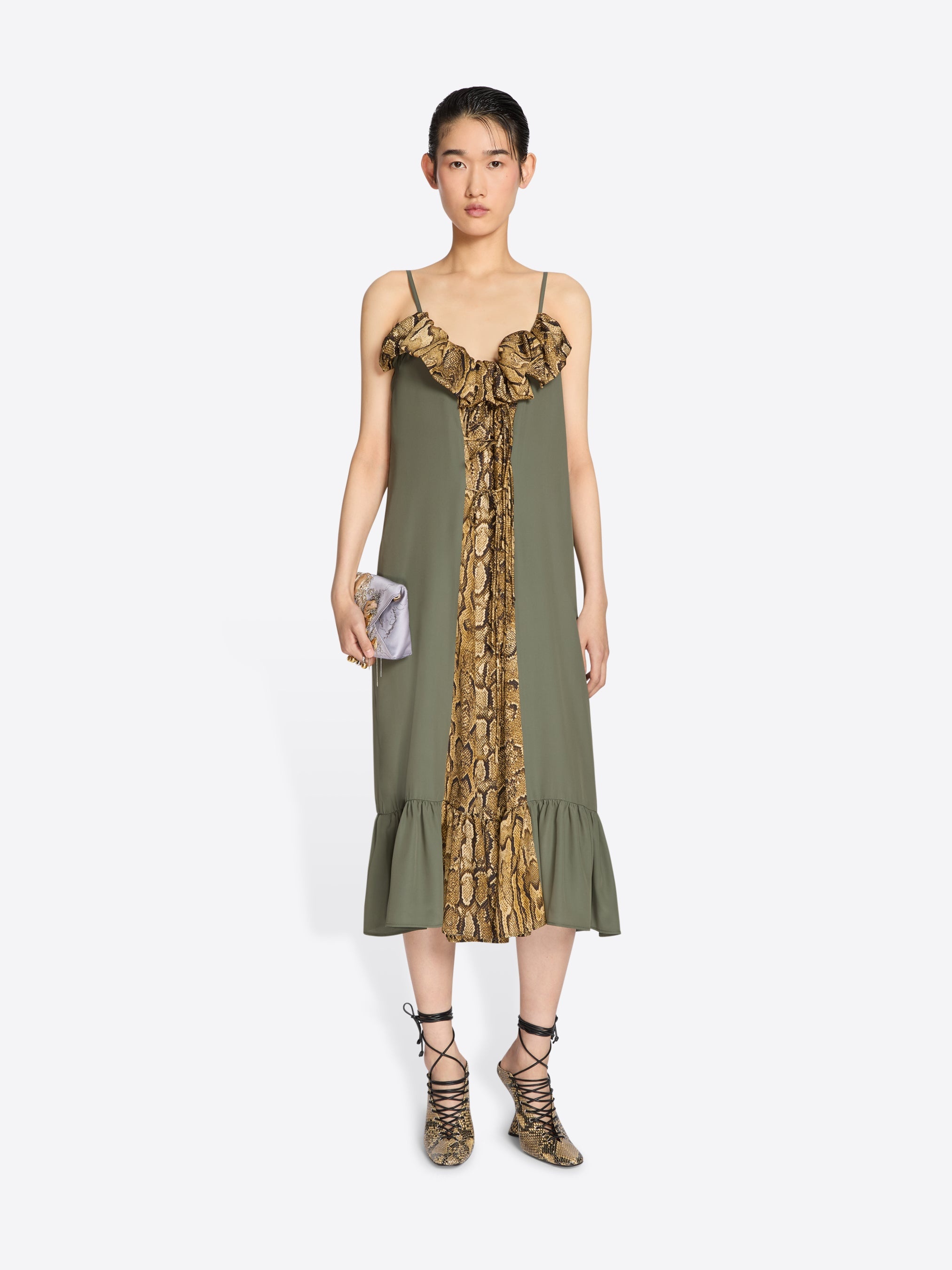 RUFFLED SLIP DRESS - 2
