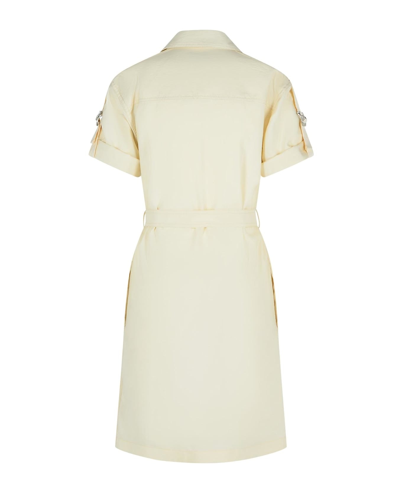 Cream Silk Blend Dress - 3