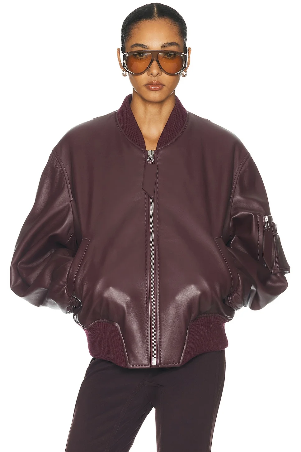 Leather Bomber Jacket - 1