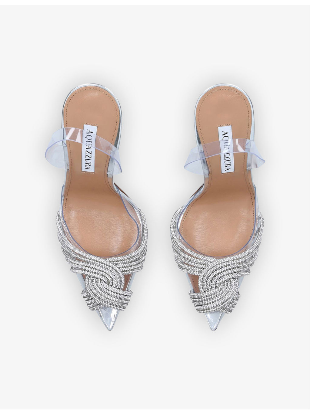 Gatsby crystal-embellished leather and PVC slingback courts - 2
