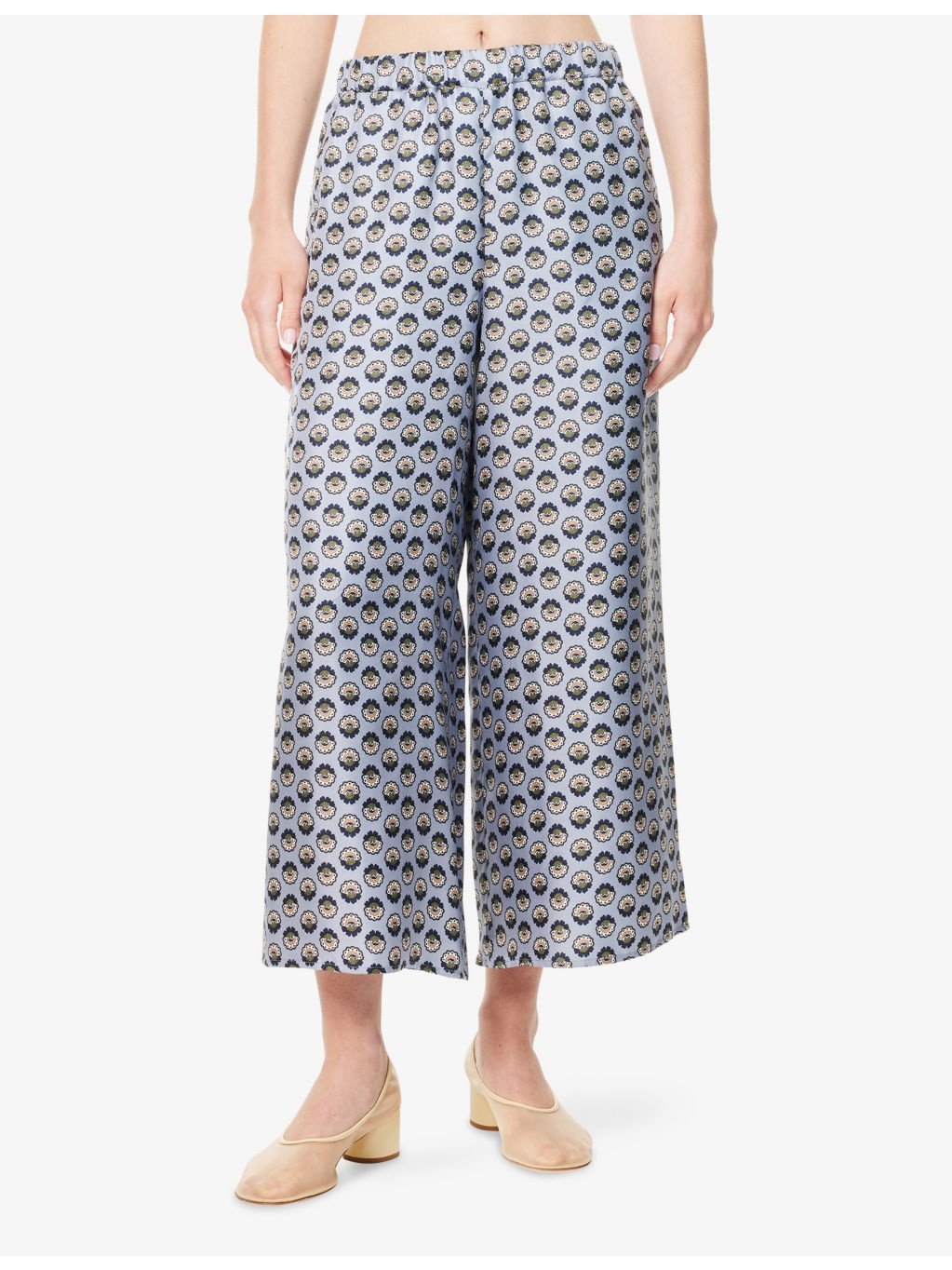 Tortona Graphic-Print Wide-Leg Silk Trousers - 3