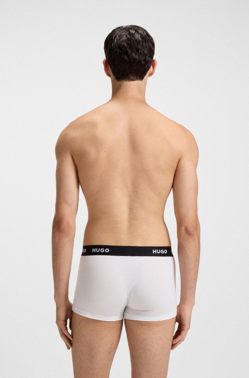 HUGO THREE-PACK OF LOGO-WAISTBAND TRUNKS IN STRETCH COTTON outlook