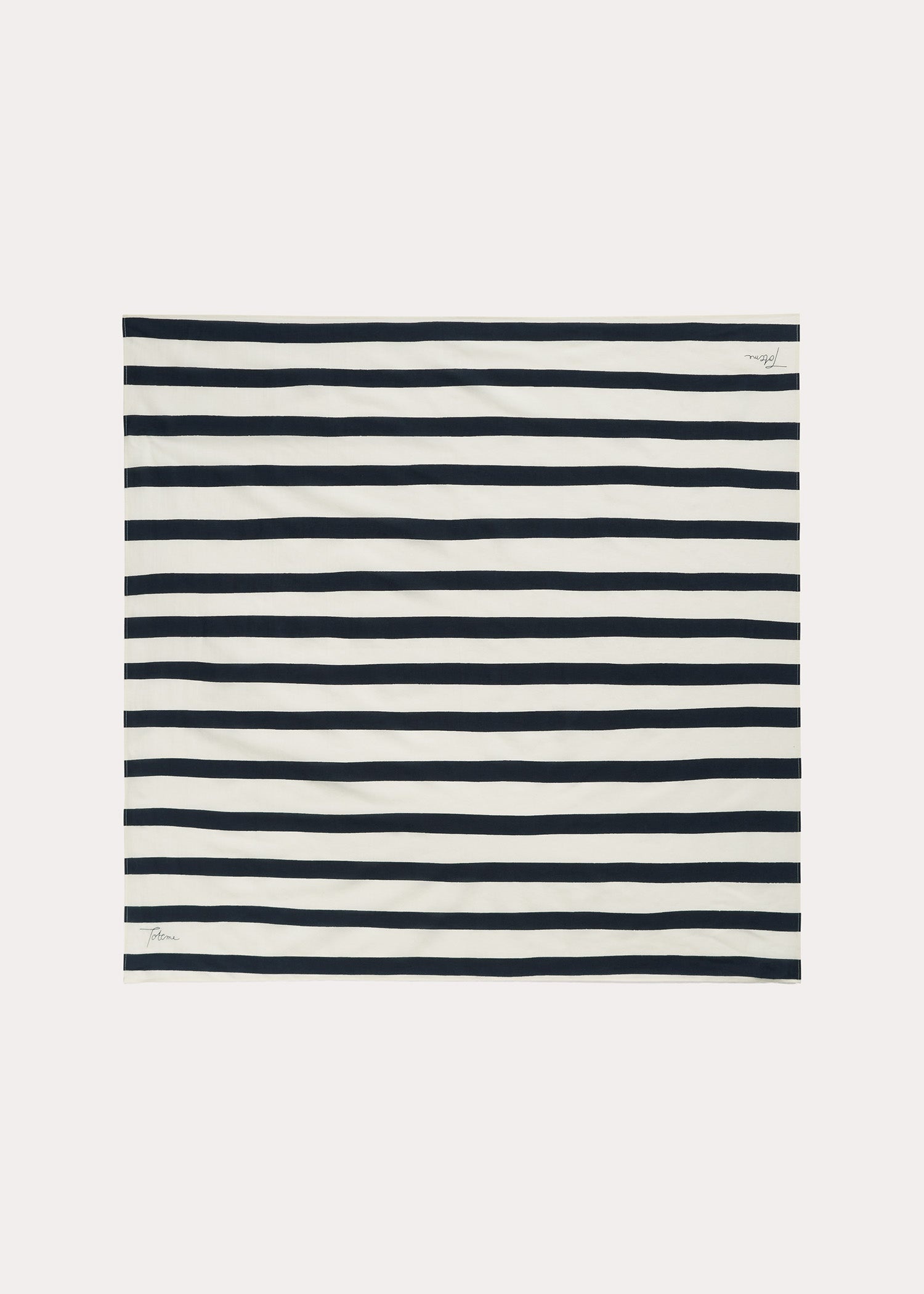 Drawn stripe cotton silk scarf dark navy - 6