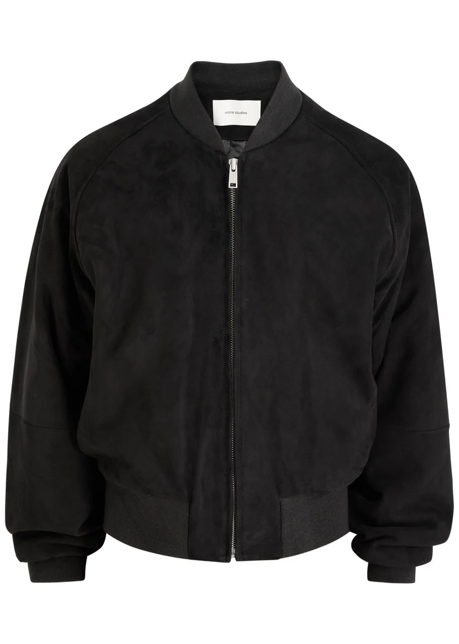 Entire Studios Raglan Padded Suede Bomber Jacket - 1