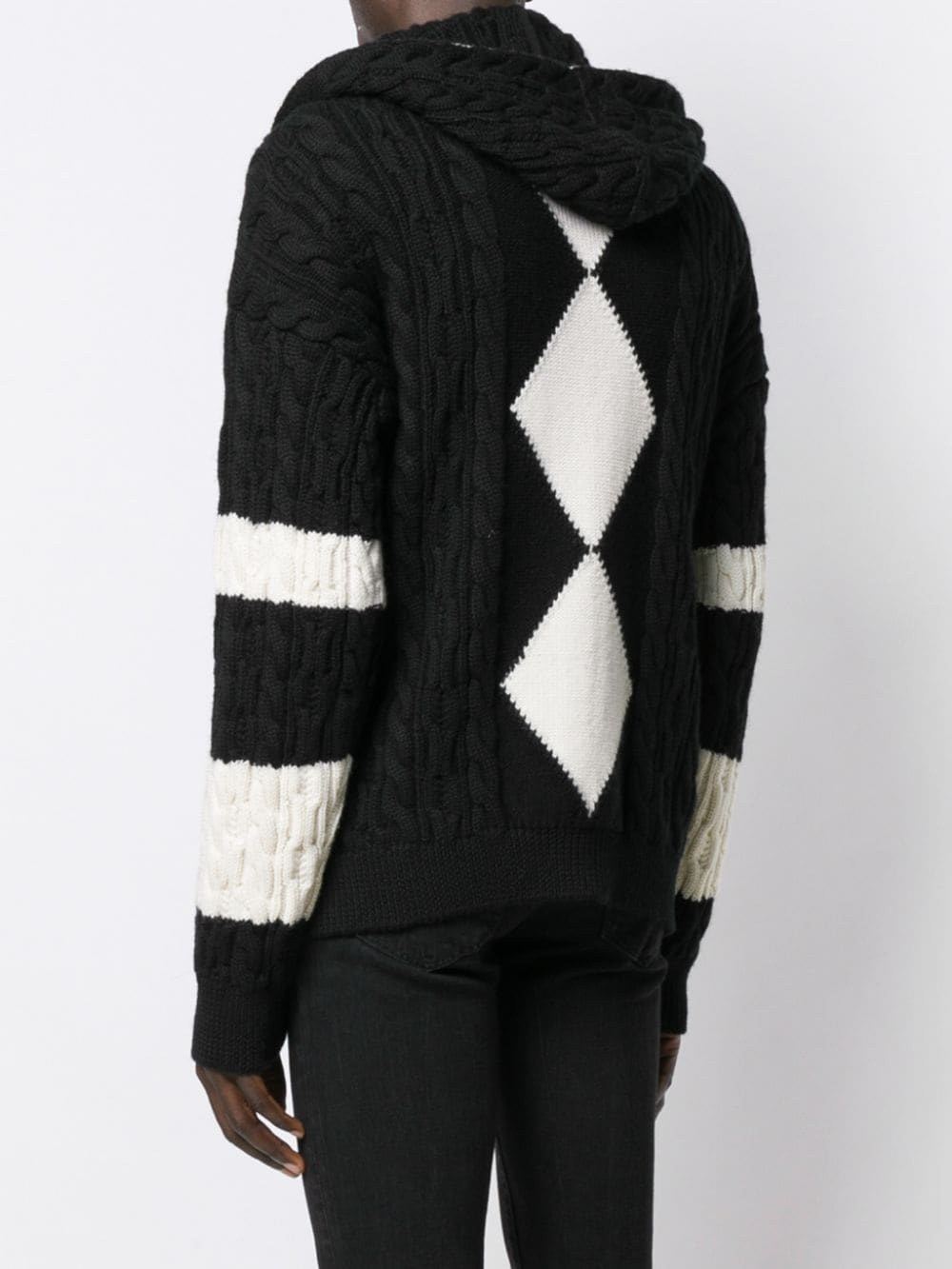 cable knit hooded cardigan - 4