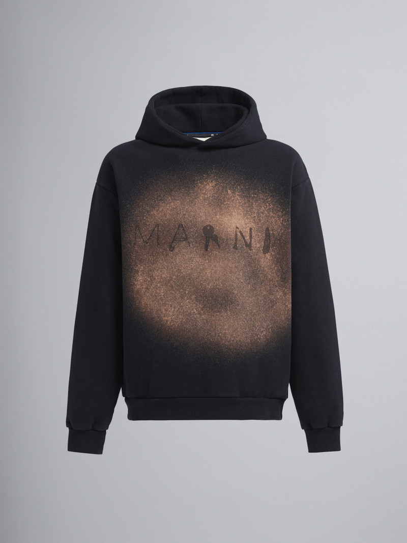 BLACK FOUND OBJECTS PRINT ORGANIC BRUSHED JERSEY SWEATSHIRT 1
