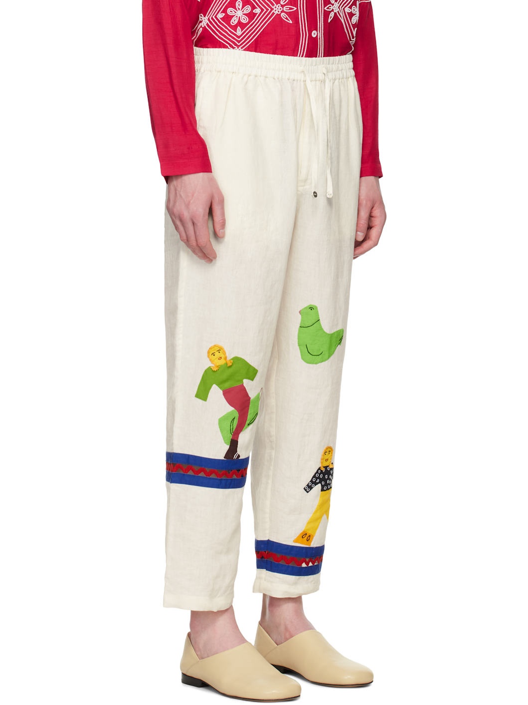 Off-White Applique Trousers - 2