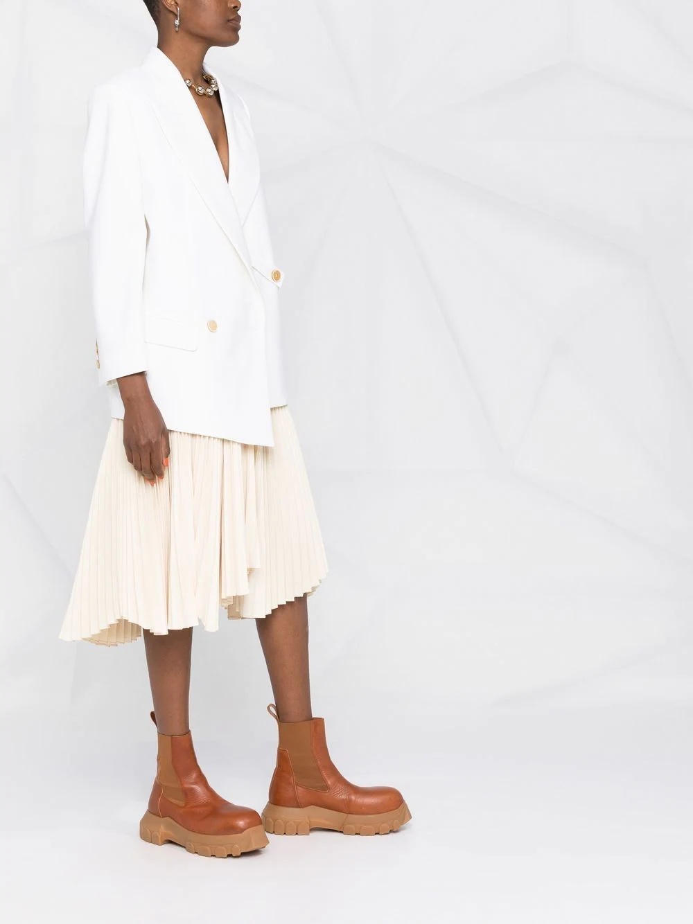 asymmetric double-breasted blazer - 4