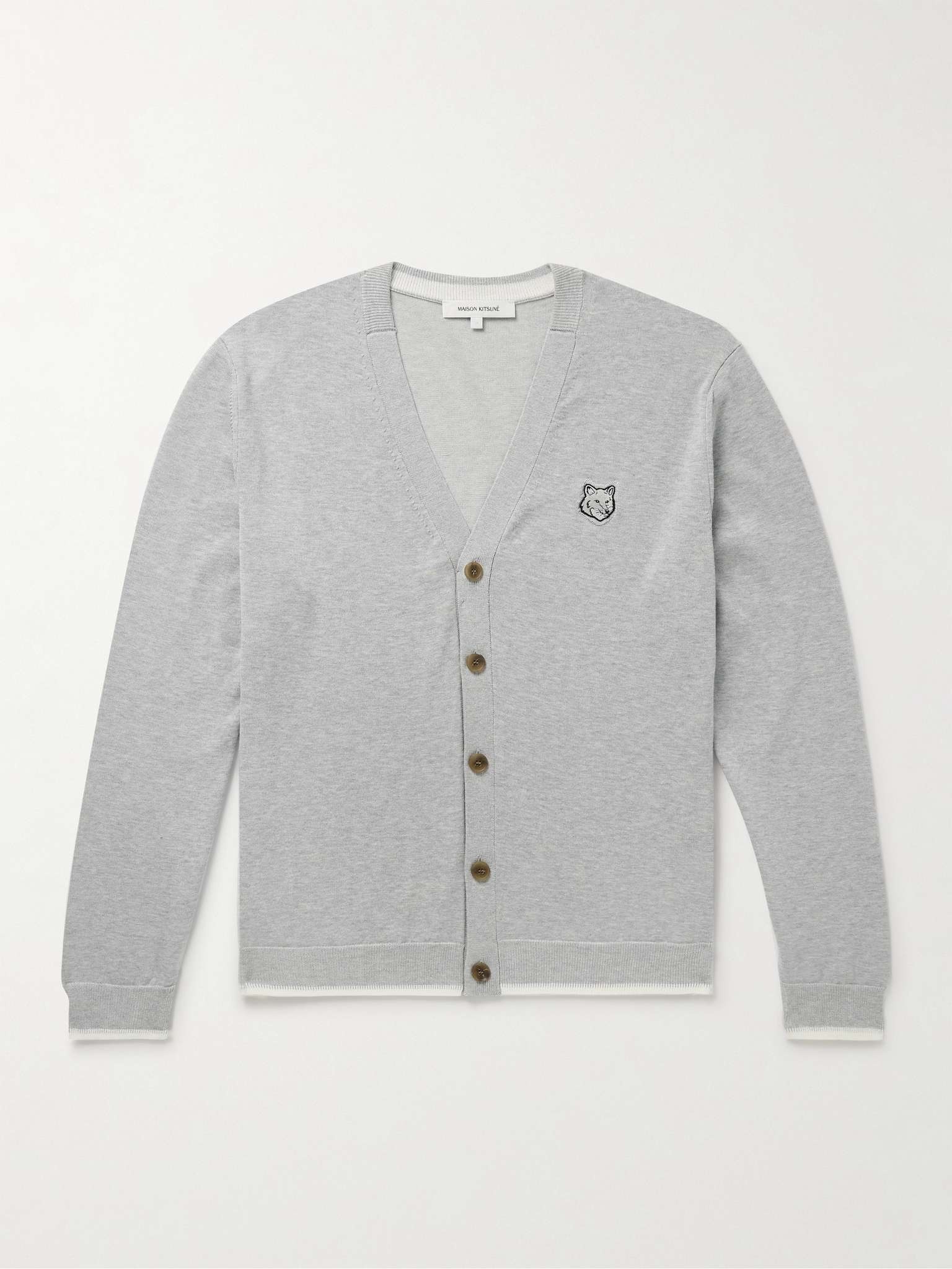 Slim-Fit Logo-Appliquéd Cotton Cardigan - 1