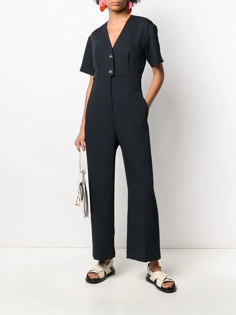 v-neck jumpsuit - 2