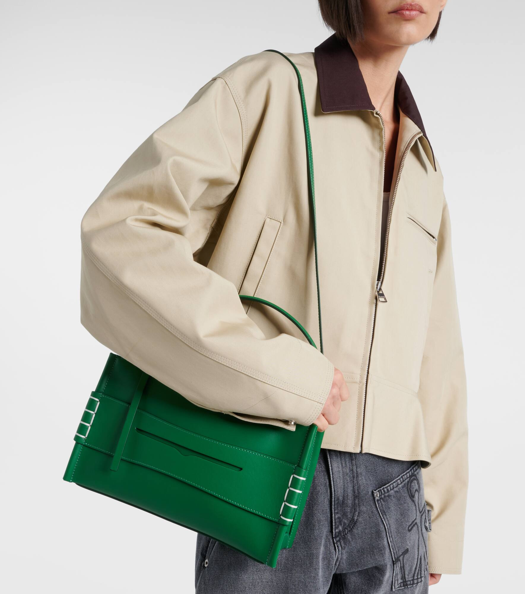 Loafer leather shoulder bag - 6