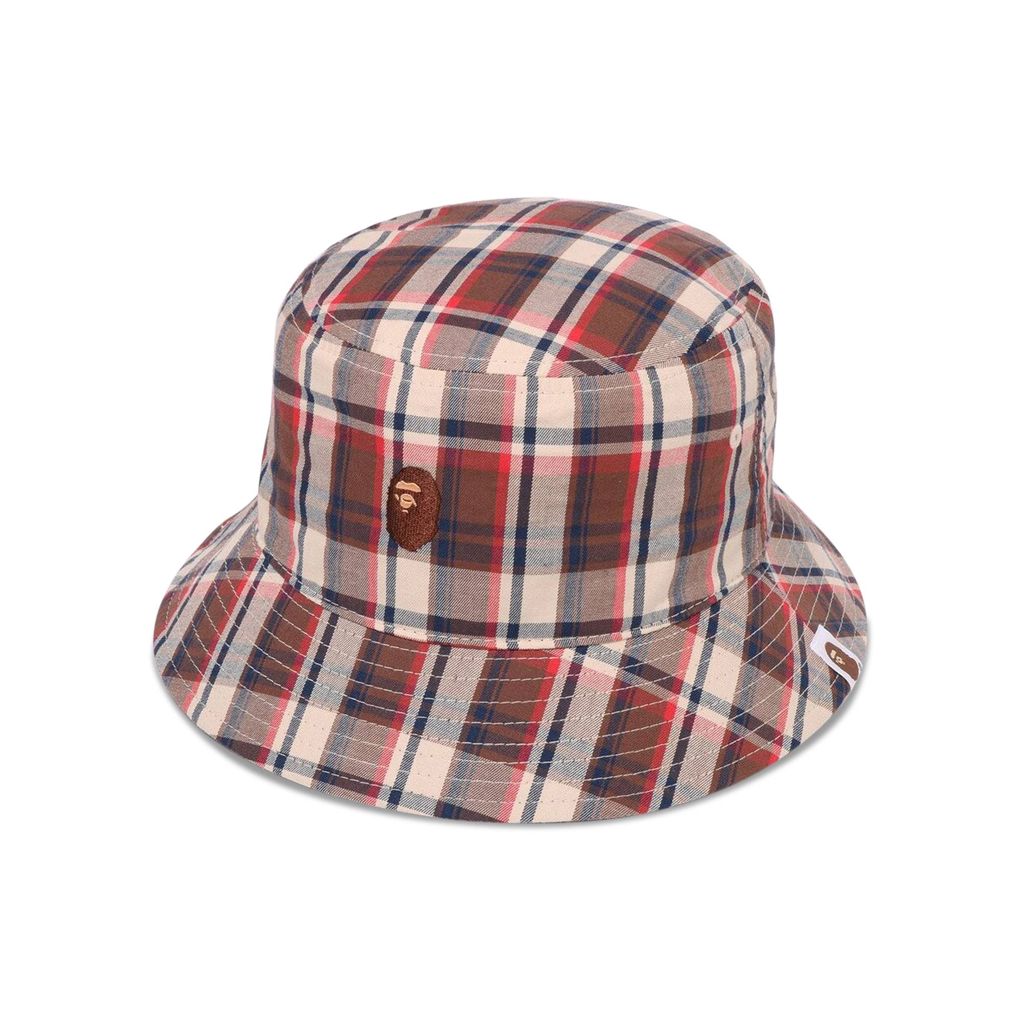 BAPE Mini Check Bucket Hat 'Red' - 2
