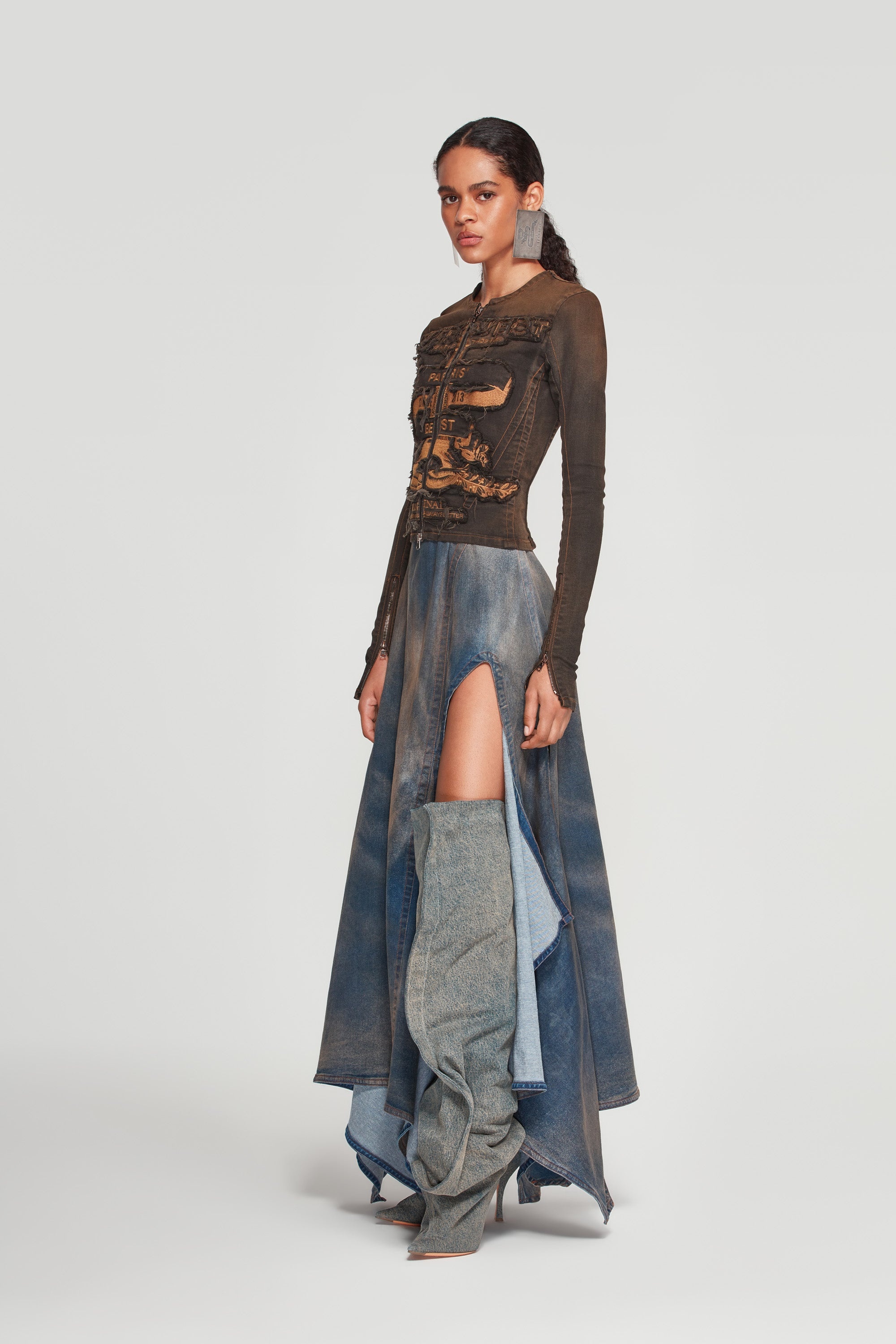 Fitted Paris' Best Zip Denim Jacket - 5