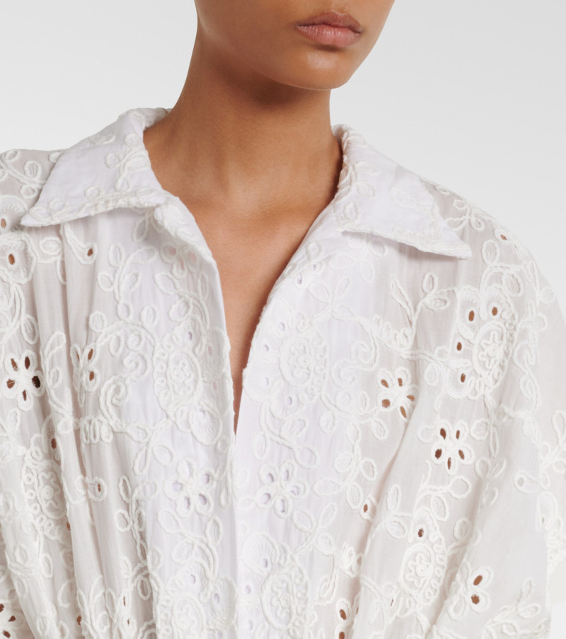 Belted broderie anglaise cotton shirt dress 3