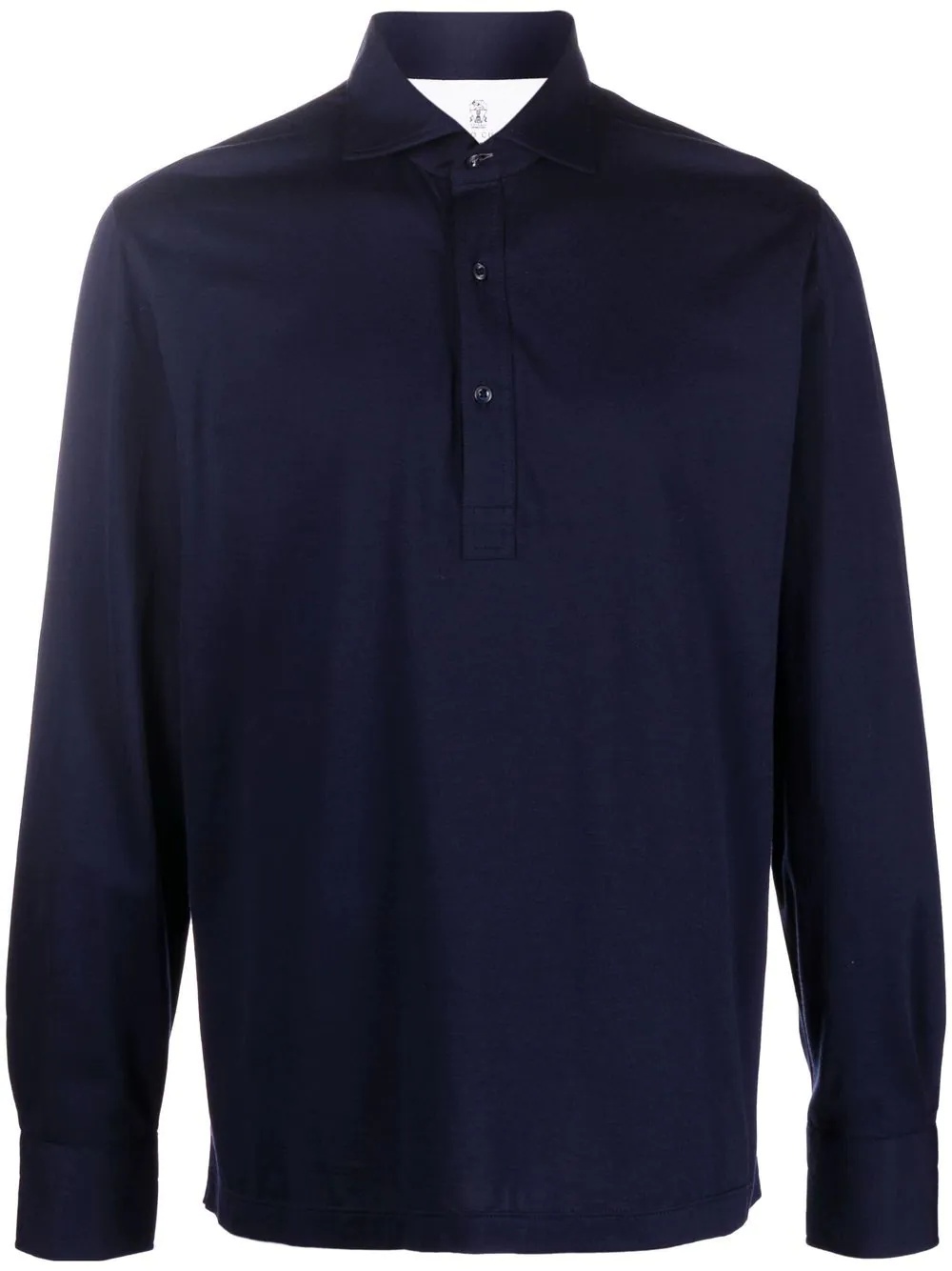 long-sleeve cotton polo shirt - 1