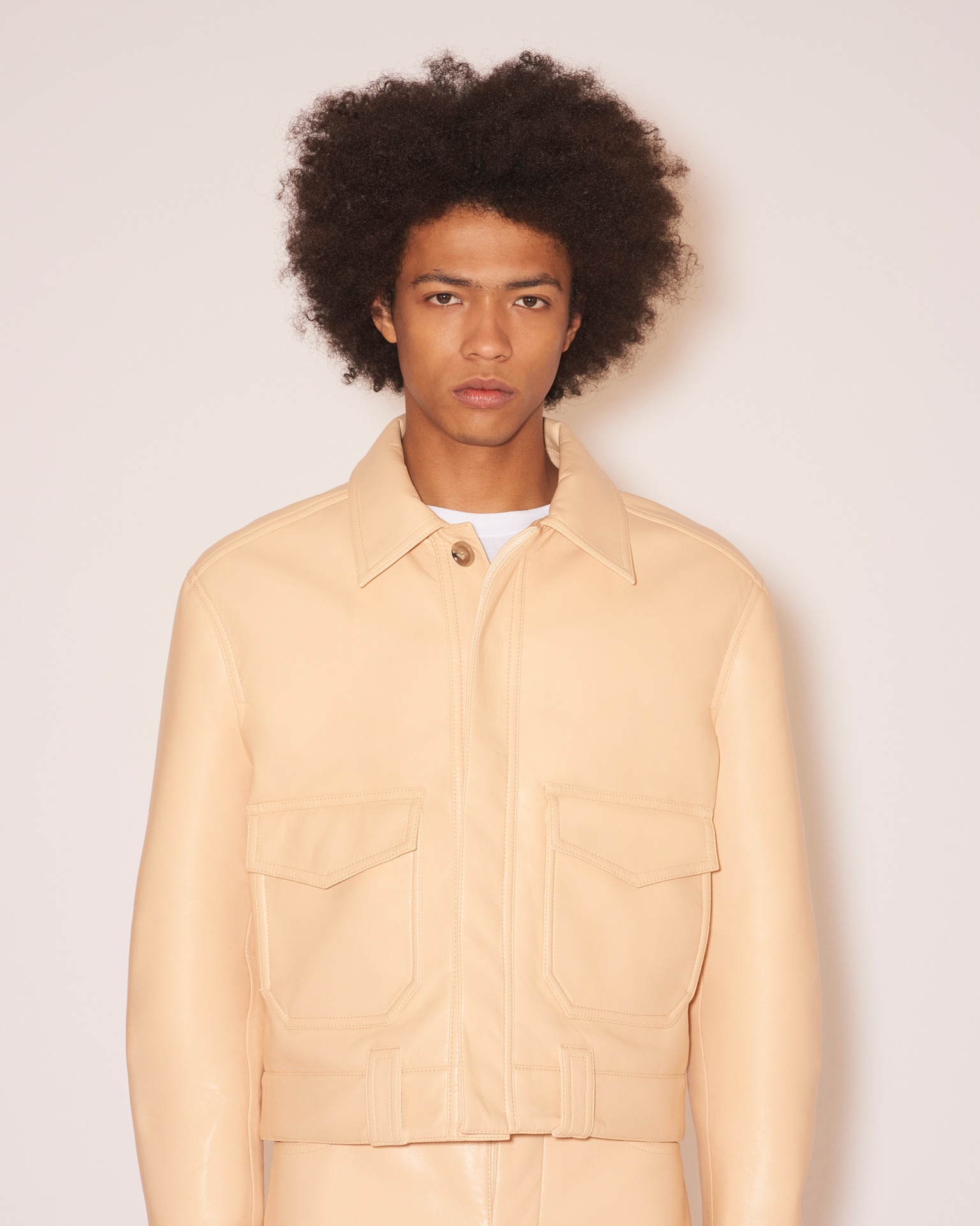 RUBEN - Regenerated leather jacket - Peach - 6