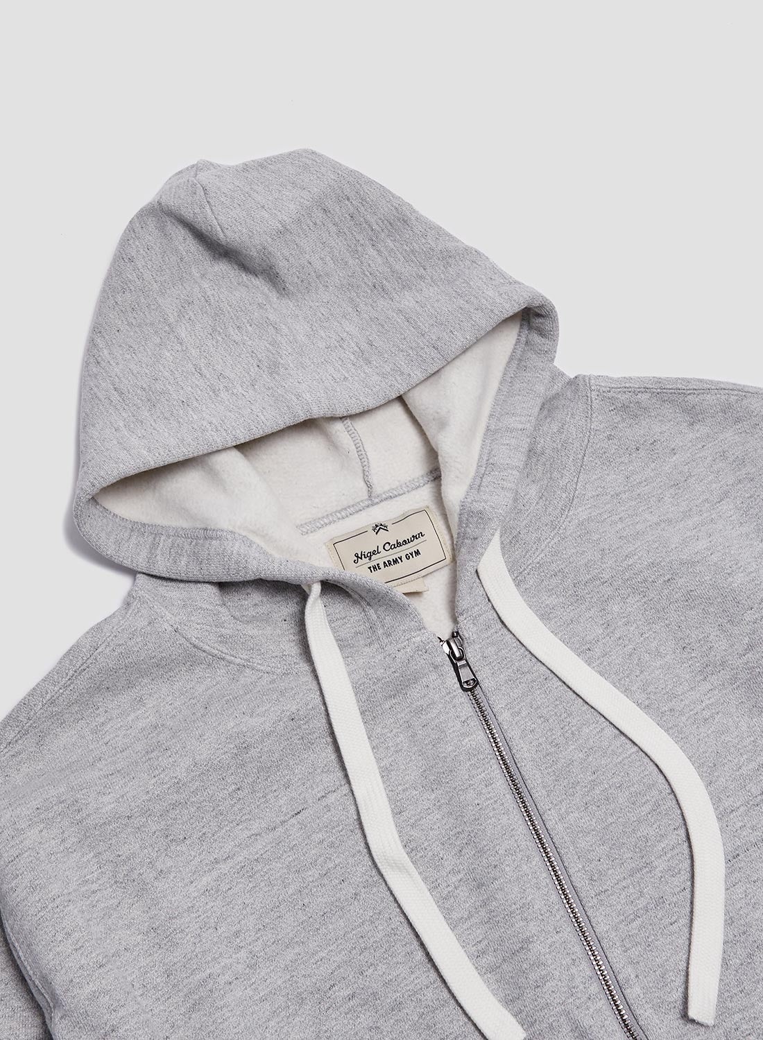 Embroidered Arrow Zip Hoodie in Grey Marl - 5