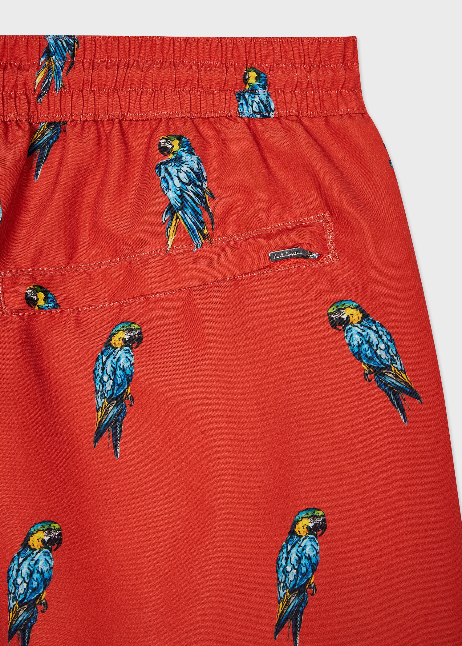 Red 'Parrots' Print Swim Shorts - 3