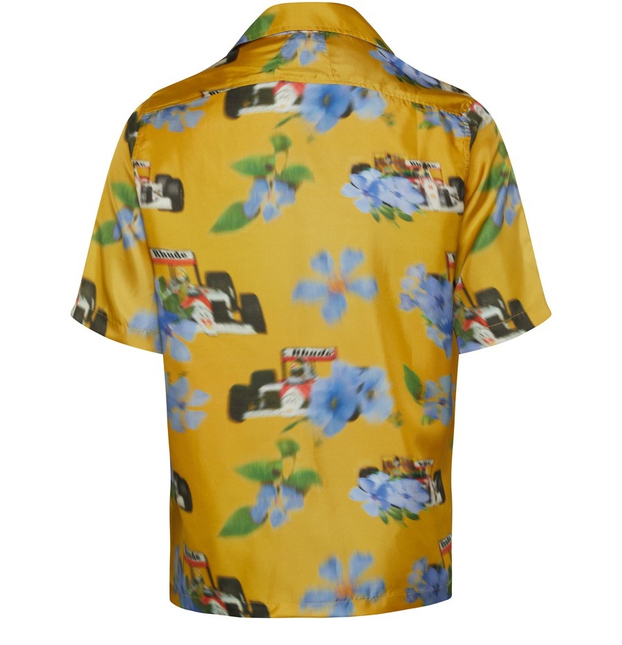 Yellow Loix silk short sleeve shirt - 3