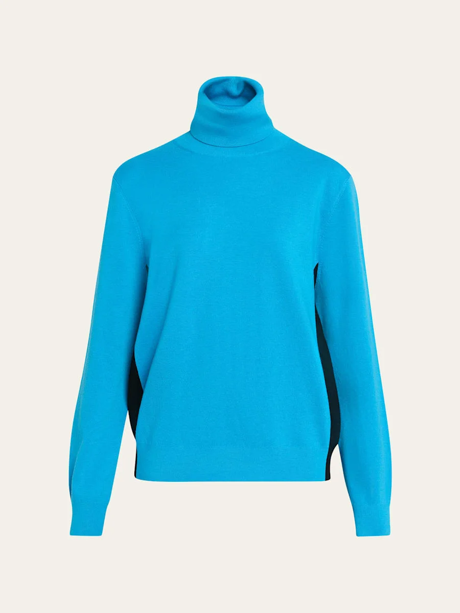 Walter Colorblock Merino Wool Turtleneck Sweater - 1