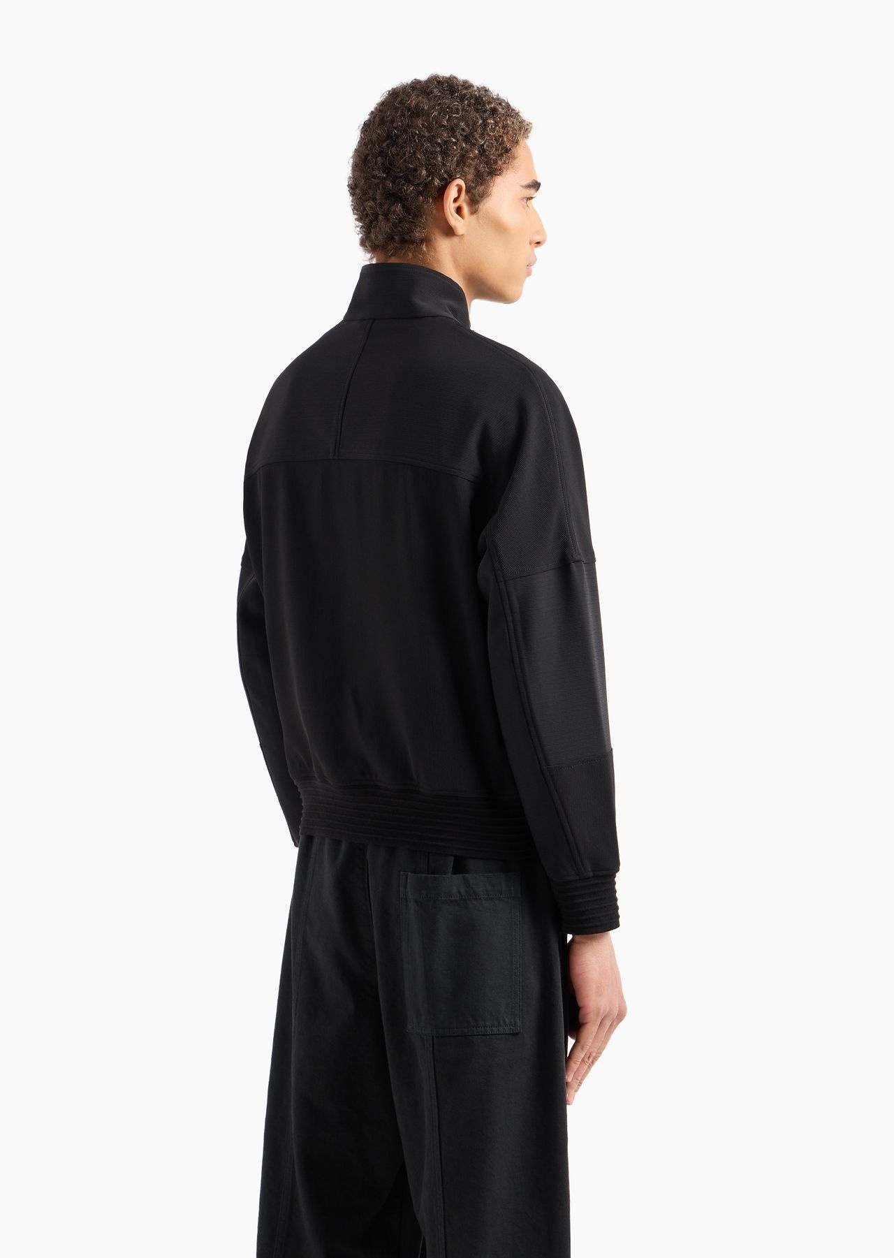 Canneté fabric blouson with zip - 3