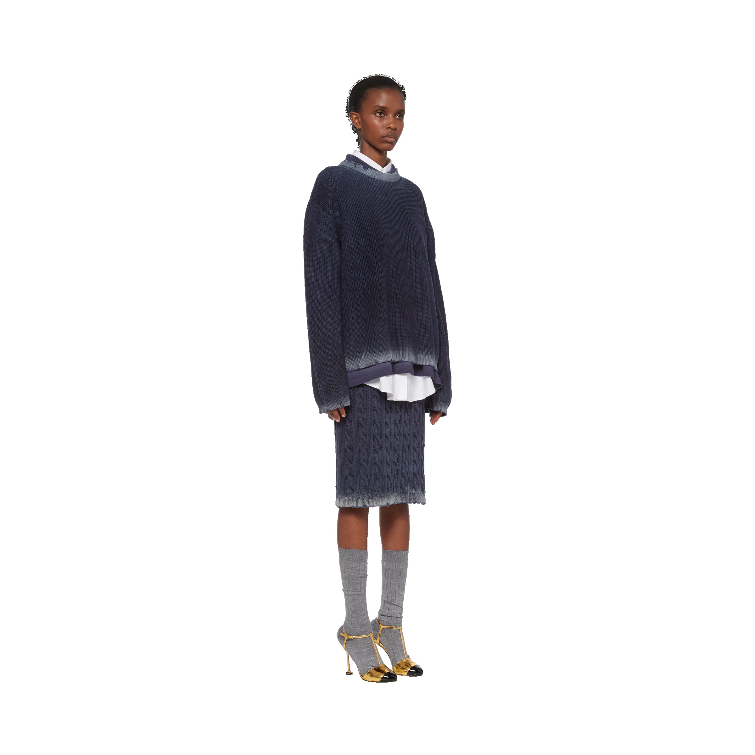 Cut-out cotton sweatshirt - 3