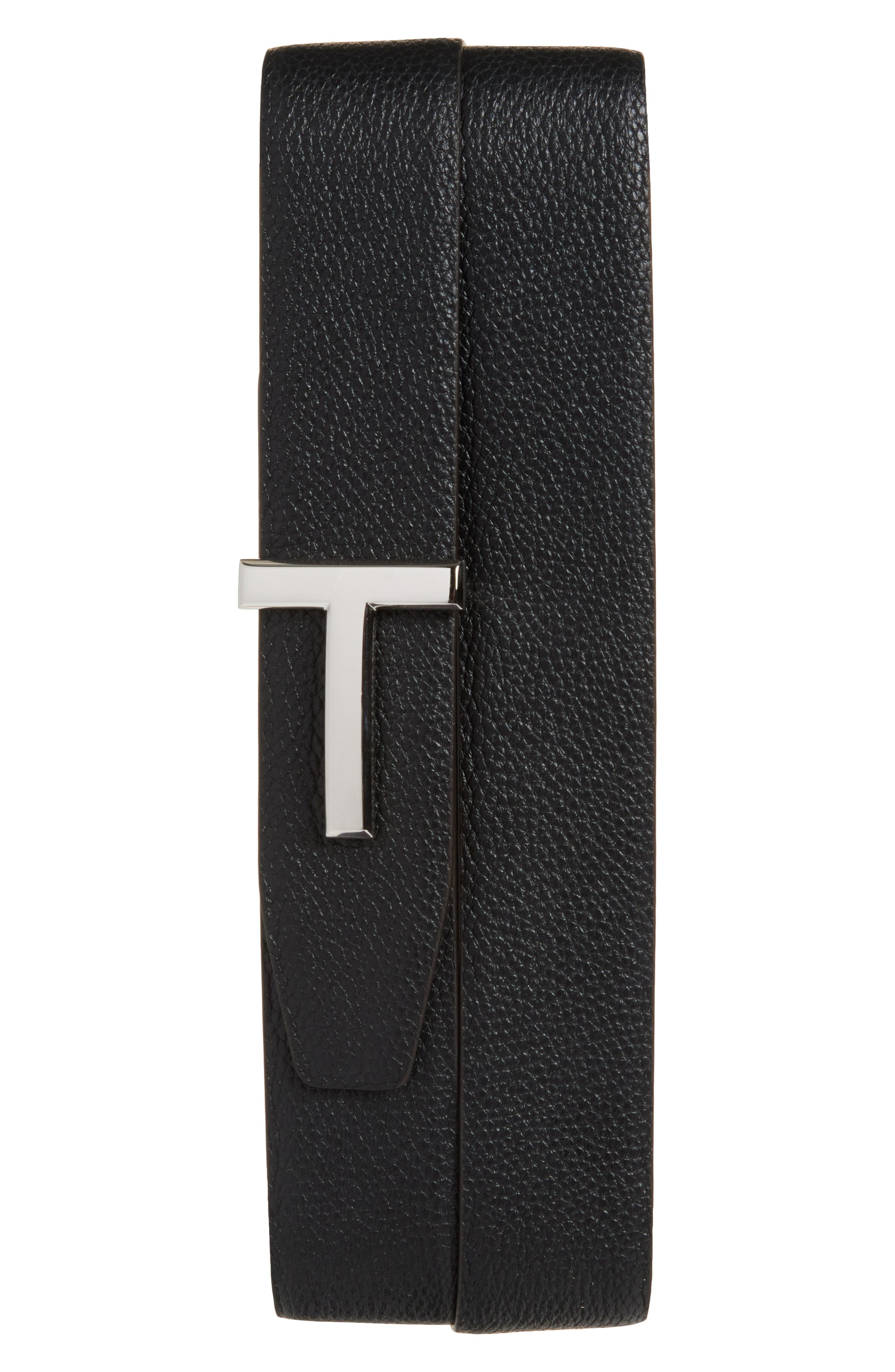 TOM FORD T Icon Reversible Soft Grain Leather Belt in 3Bn06 Brown/Black at Nordstrom - 2