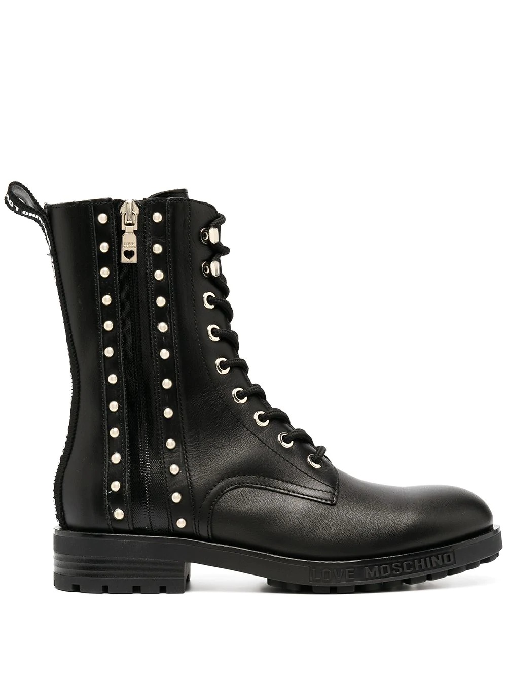 studded lace-up ankle boots - 1