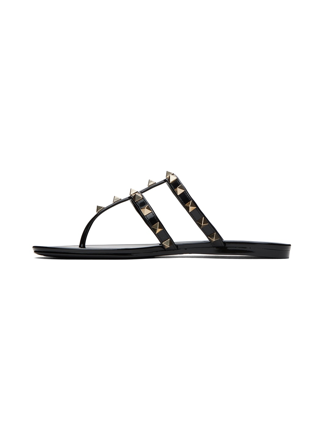 Black Rockstud Sandals - 3