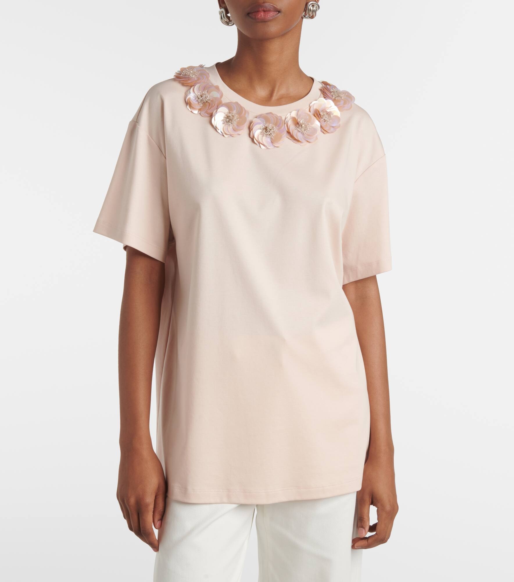 Gennaio embellished jersey top - 6