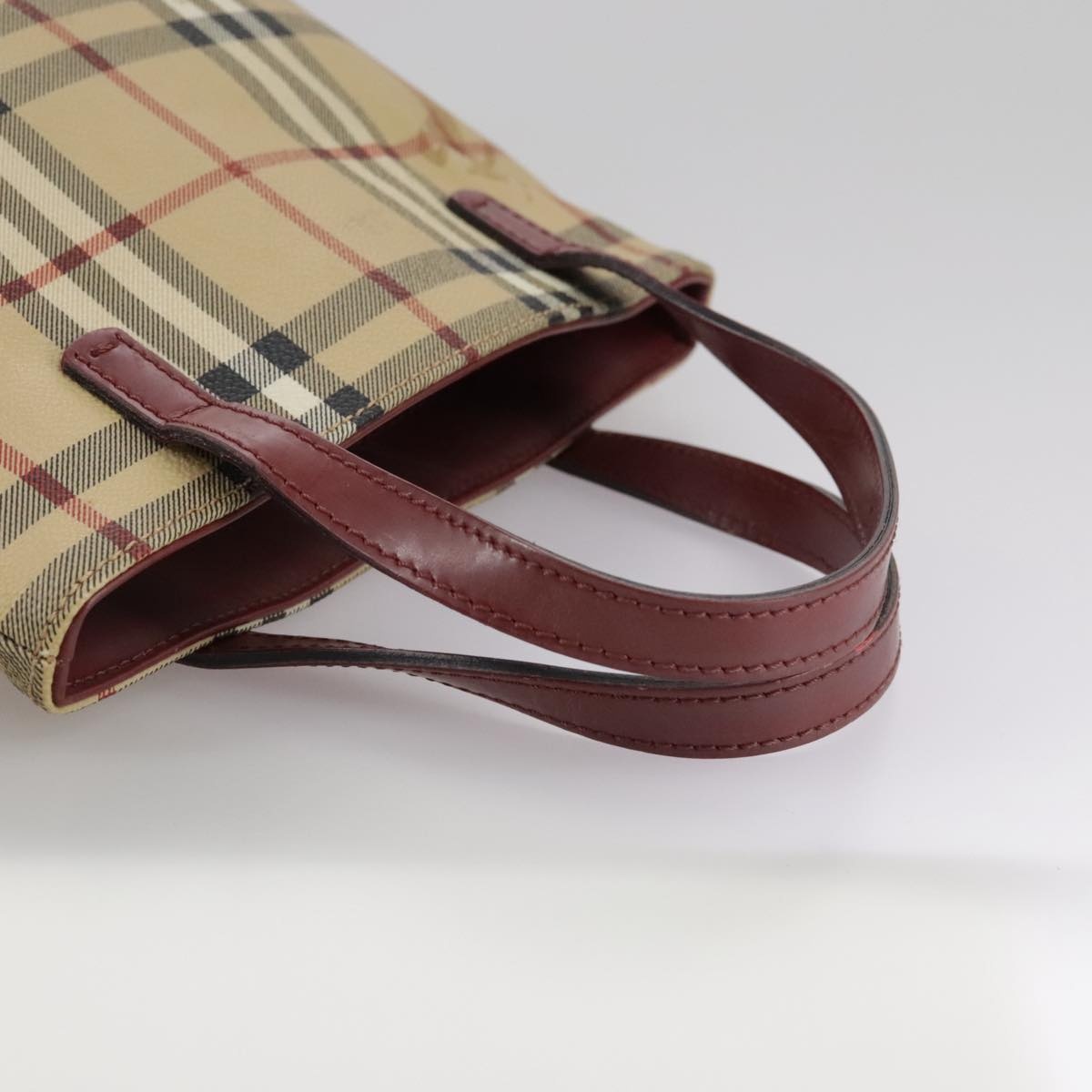 Burberry Nova Check Hand Bag Pvc Leather Beige - 7