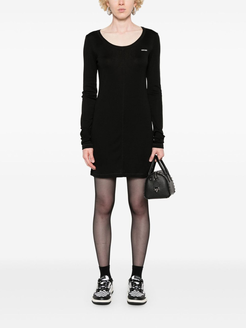 Miu Miu logo-patch dress outlook