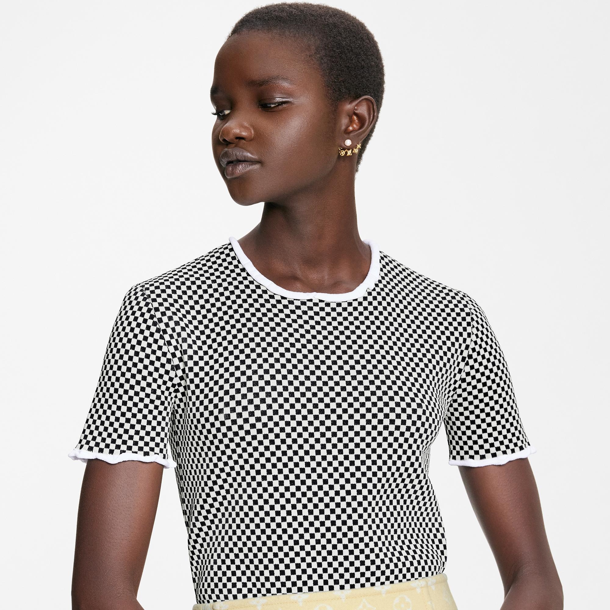 Micro Check Knit Top - 3